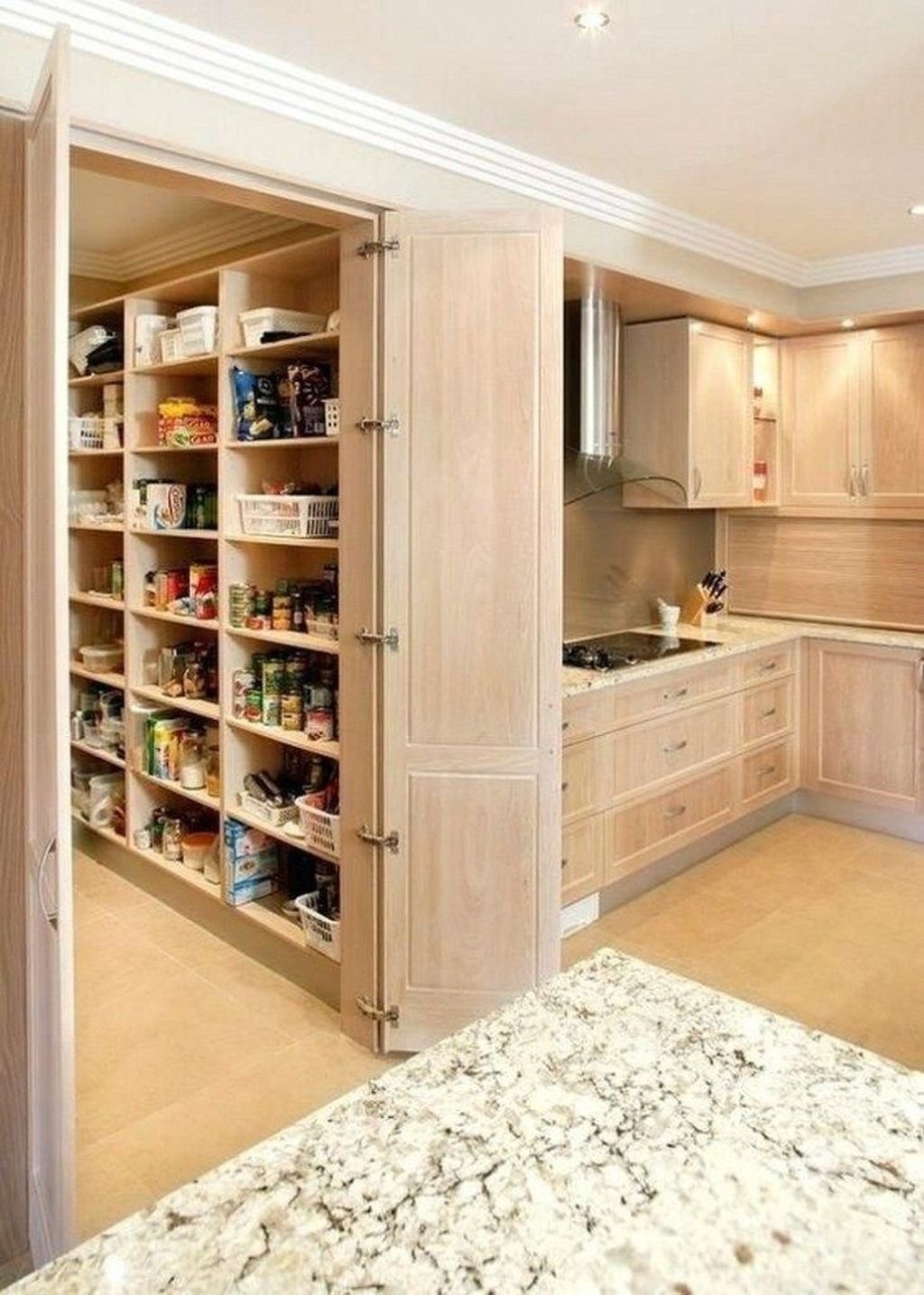 Встроенные кухонные шкафы - 72 фото
