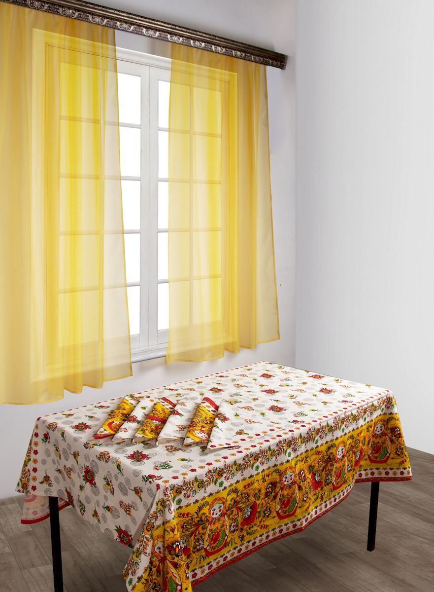 Комплект штор для окна с балконом ТАМИТЕКС «желтое море»