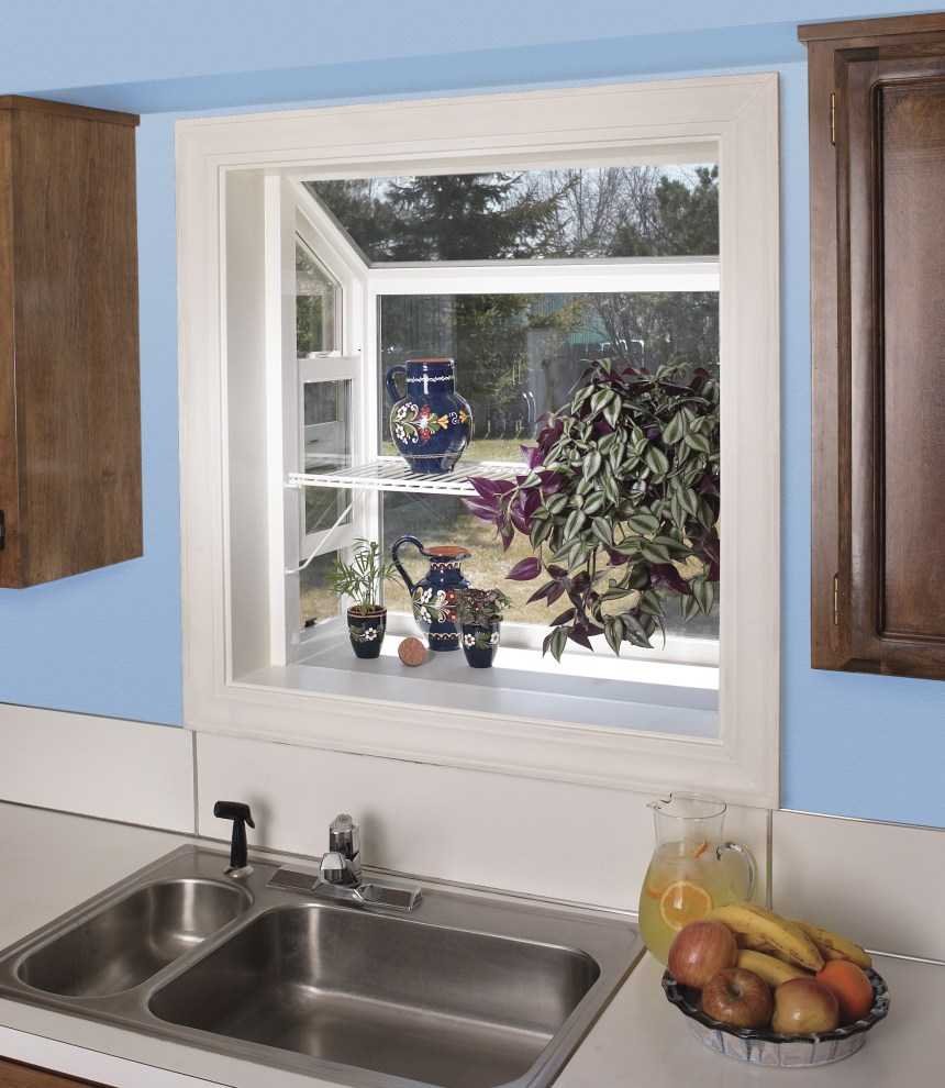 Имитация окна на кухне с подсветкой