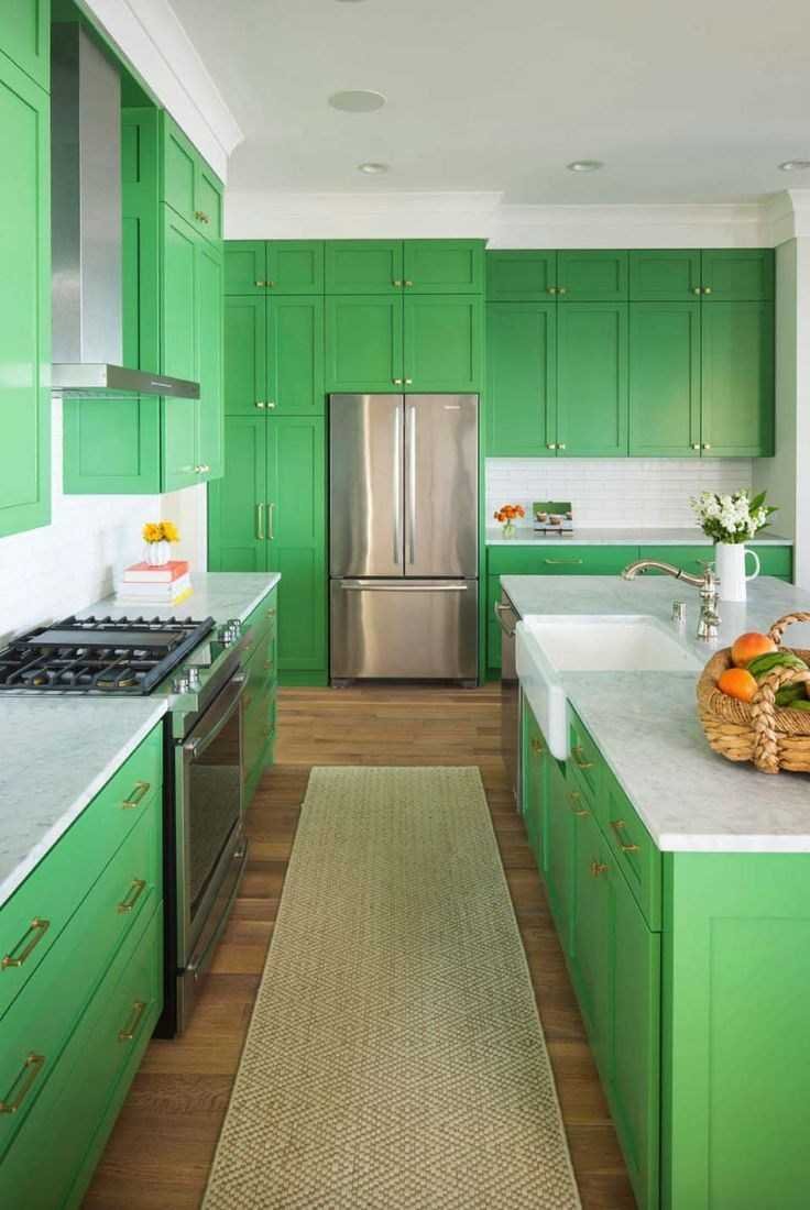 Кухни светло зеленого цвета