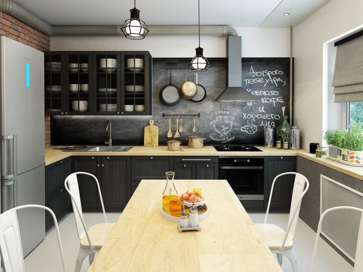 кухня лофт дизайн интерьера фото стильные