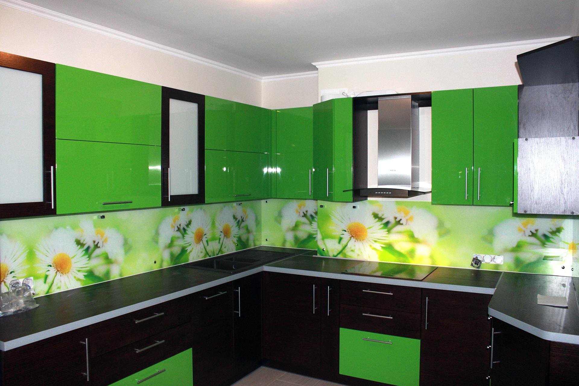 Фартук ярославль. Стеновая панель для кухни зеленая. Кухня с зеленым фартуком. Стеклянные панели для зеленой кухни. Фартук для кухни зеленого цвета.