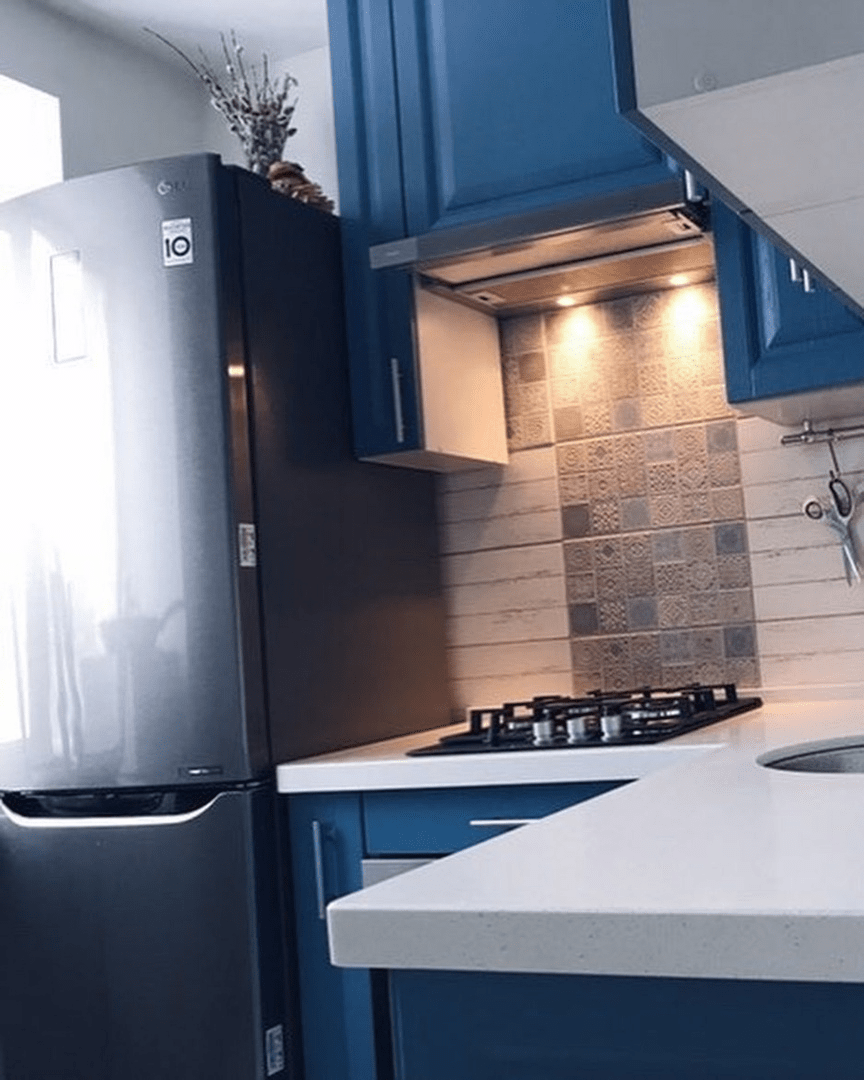 Кухня 6 кв м с холодильником