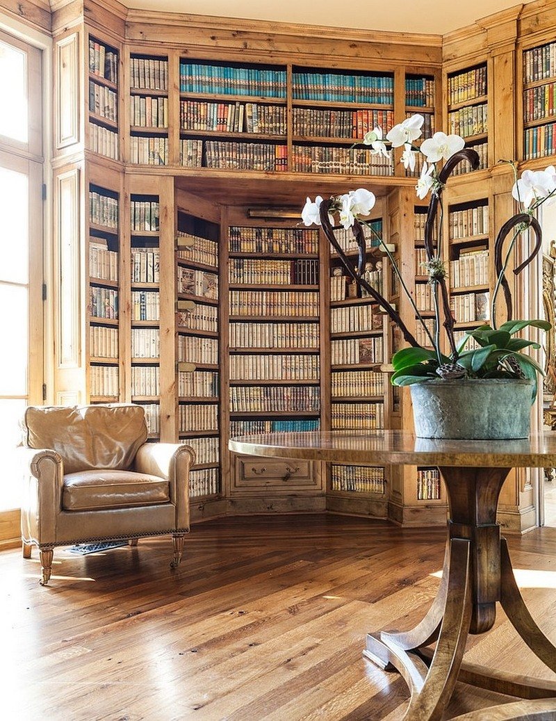 Красивая библиотека в доме