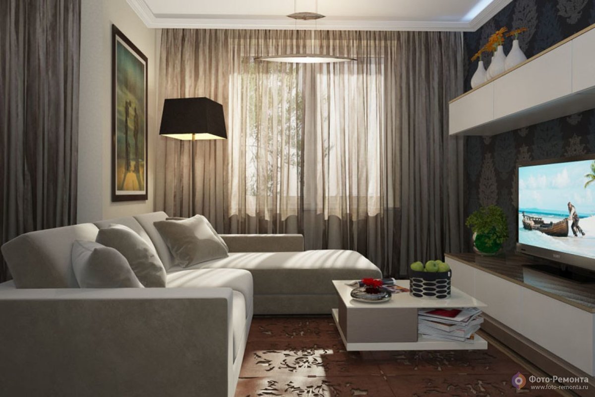 Дизайн гостиной с угловым диваном (42 фото)
