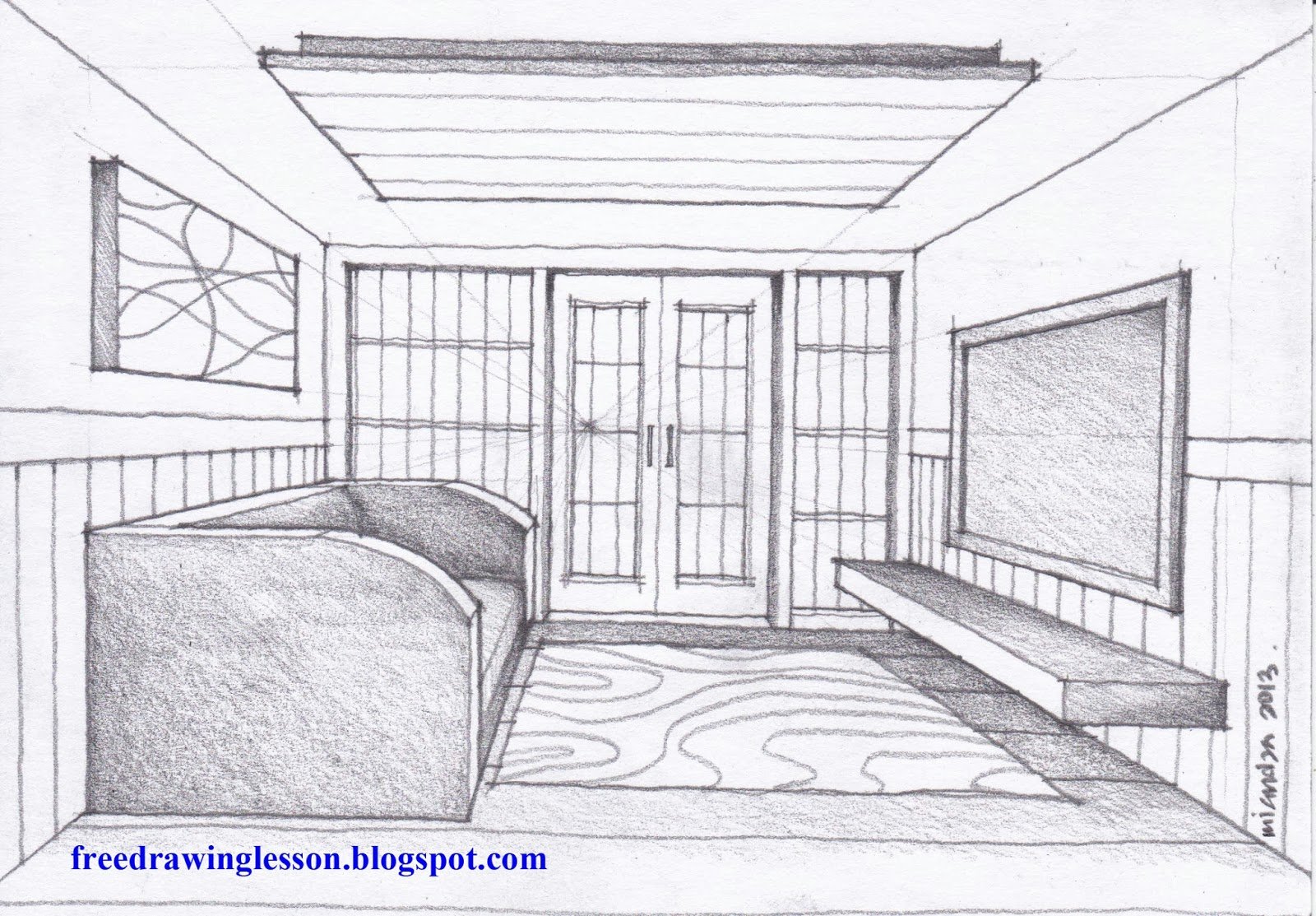 Рисунок комнаты 7 класс легко. Угловая перспектива интерьера скетч. Угловая перспектива комнаты. Комната для рисования. Фронтальная перспектива комнаты.