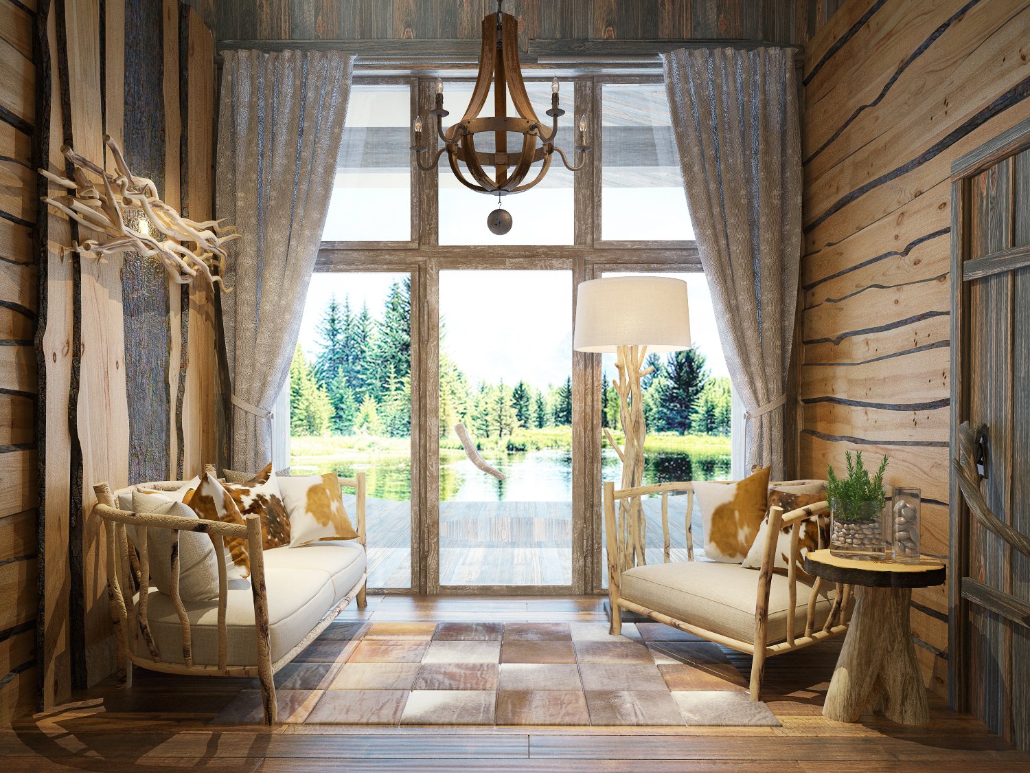 Дизайн штор для бани в комнате отдыха