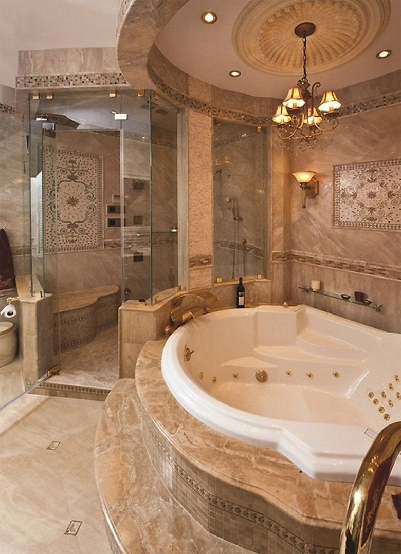 Большая ванная комната с джакузи (35 фото)