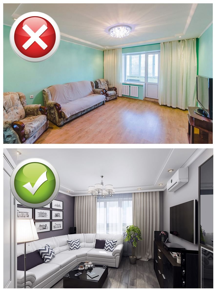 Косметический ремонт квартиры до и после