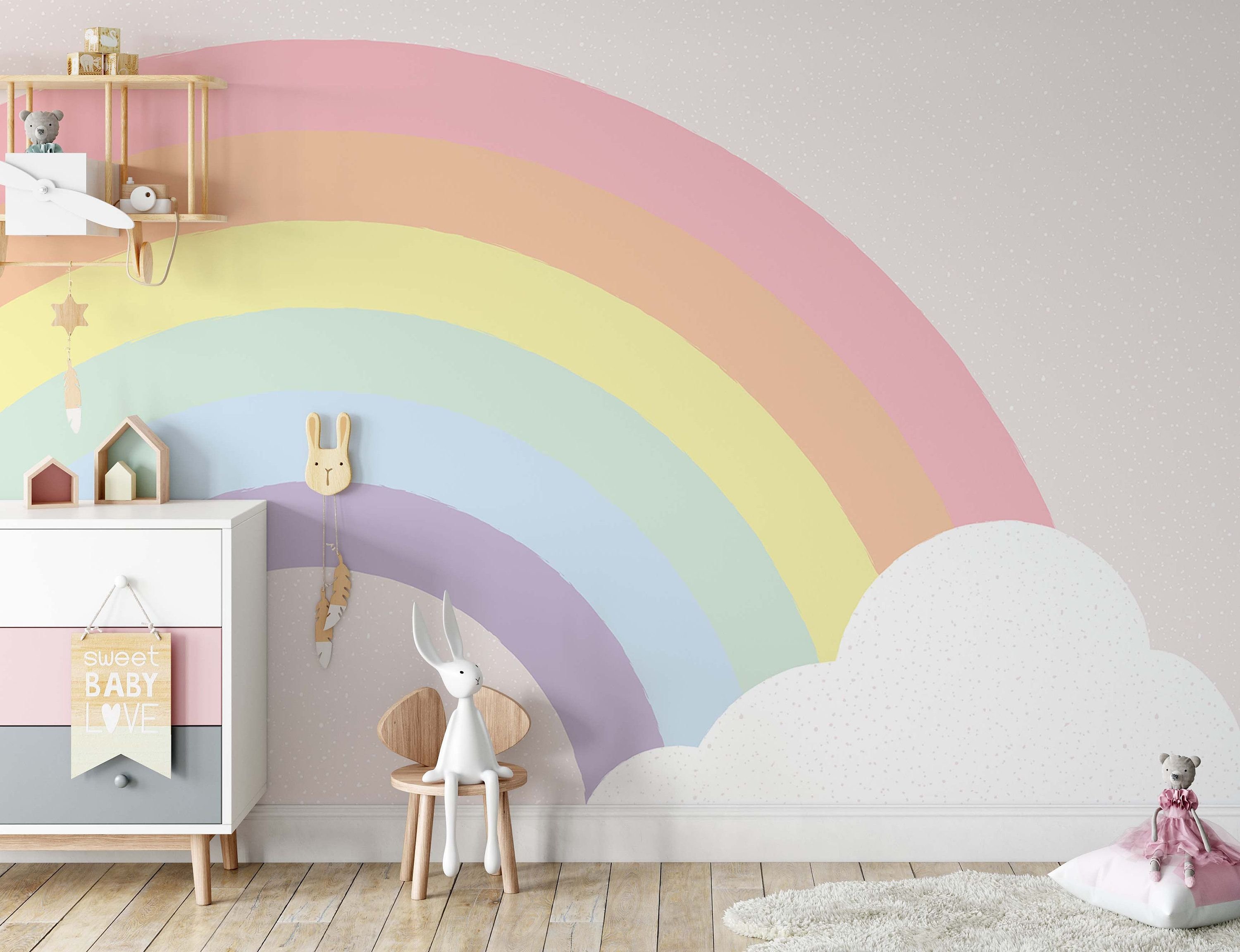 Радуга на стене в детской комнате (35 фото)