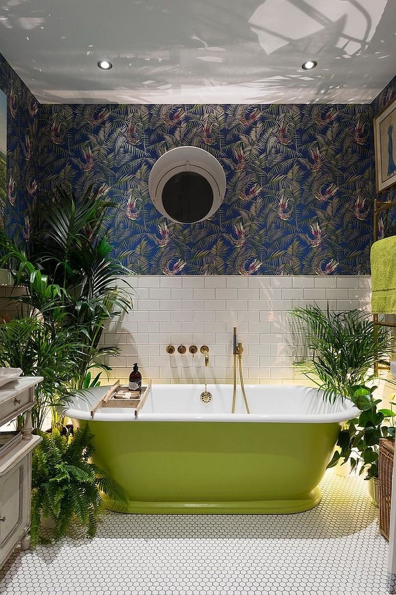 Ванные комнаты с растениями