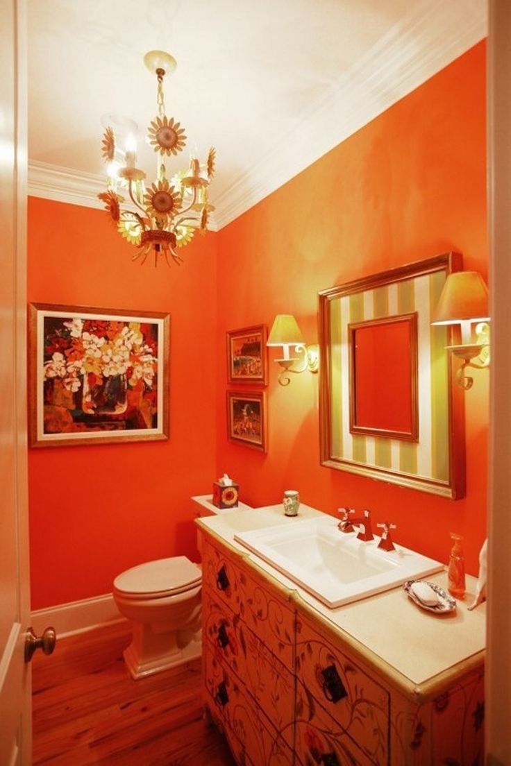 Ванная в оранжевом цвете