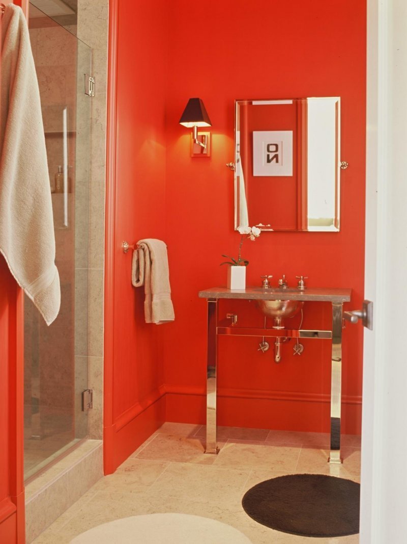 Ванная комната терракотового цвета