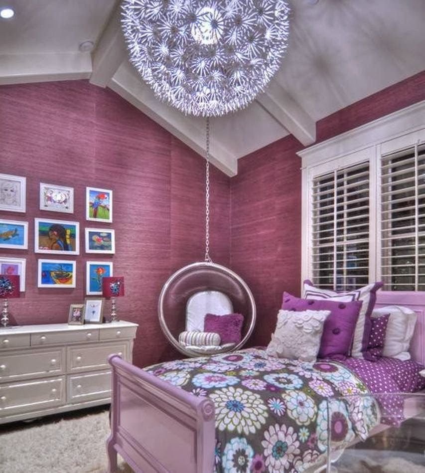 Спальня для девочки в фиолетовых тонах