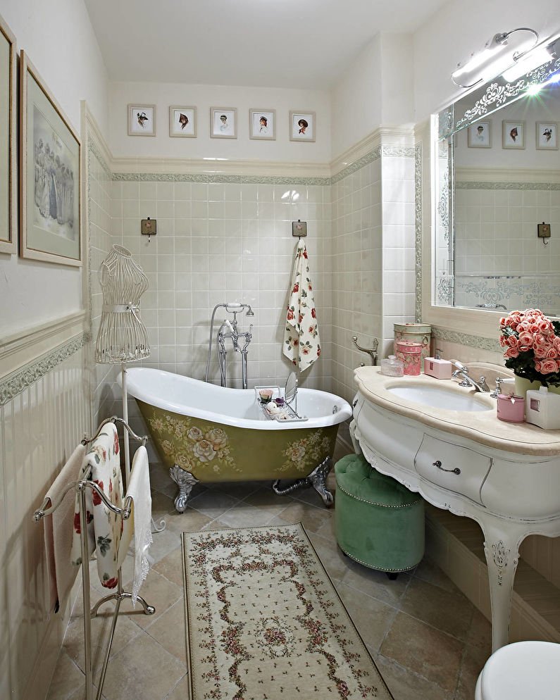 Интерьер ванной комнаты в стиле Прованс