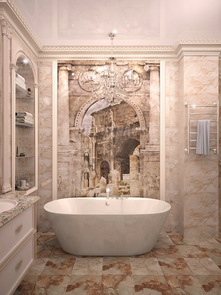 Дизайн ванной комнаты в греческом стиле