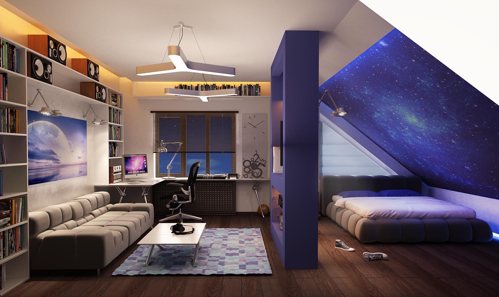 Дизайн мансардных комнат для подростков фото