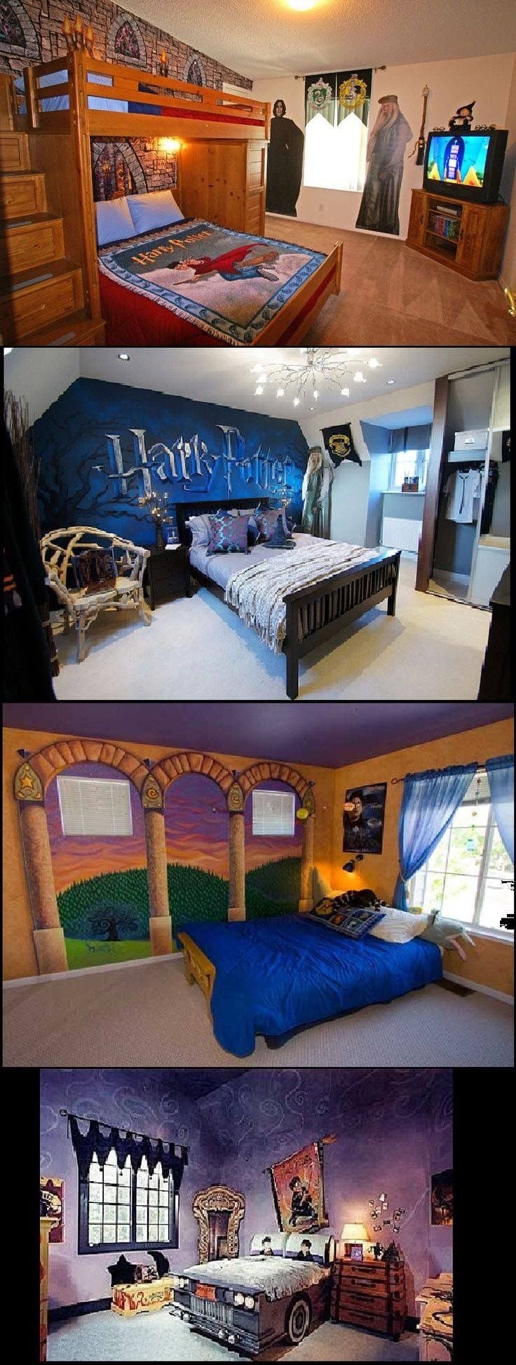 Комната в стиле Гарри Поттера для подростка Слизерин