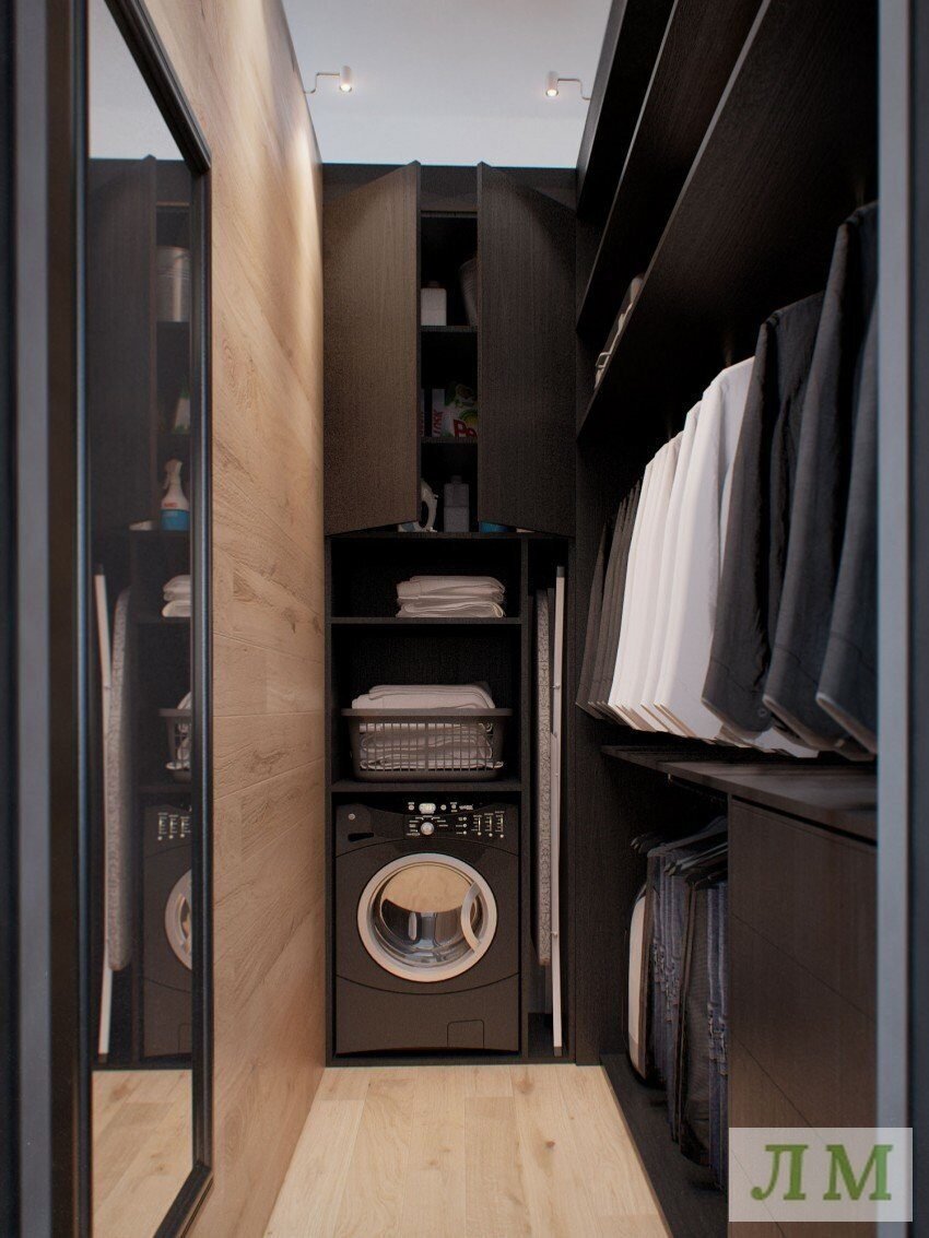 Стиральная машинка в гардеробной