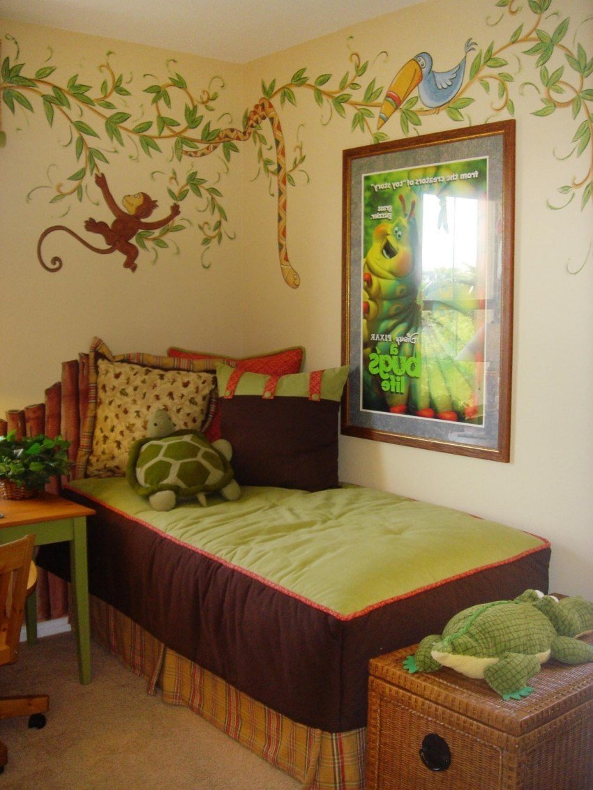 Детские комнаты в стиле сафари джунгли