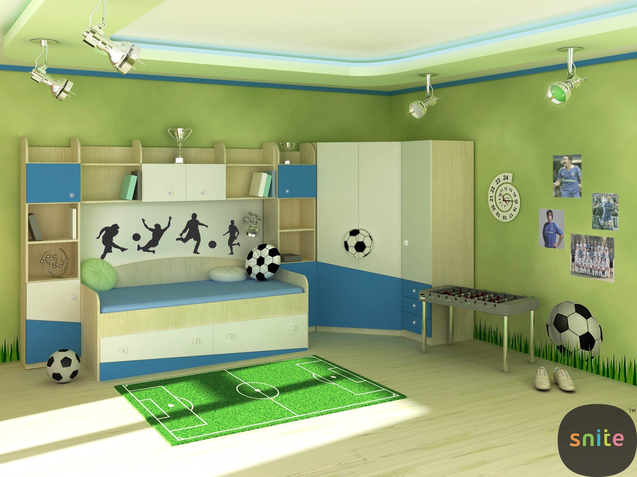 Детская комната в стиле футбола (34 фото)
