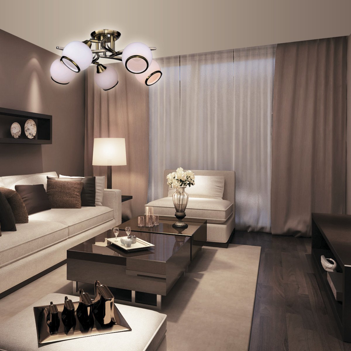 Дизайн квартиры с коричневым полом (58 фото)