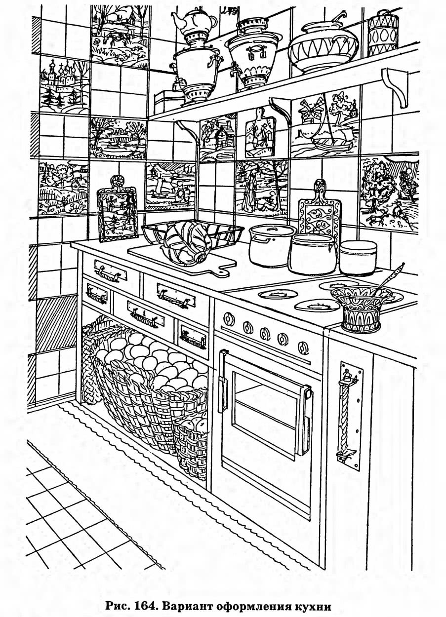 Рисунки на кухонной мебели