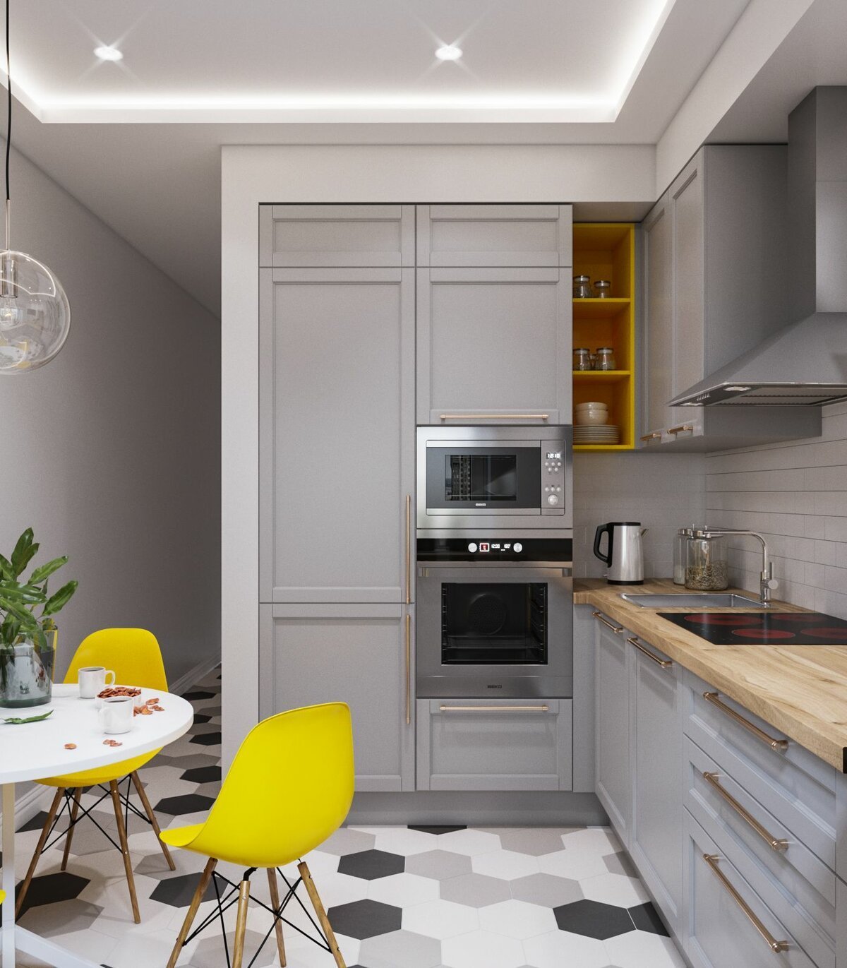 Дизайн маленькой кухни в панельном доме (28 фото)