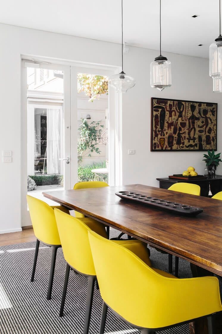 Желтые стулья для кухни