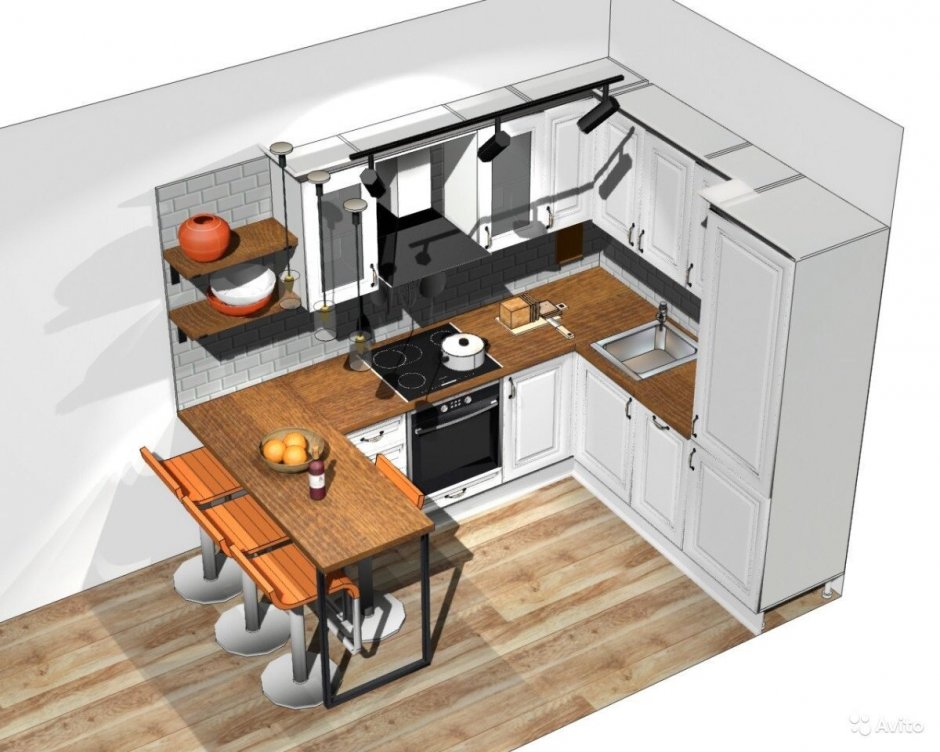 Проектировка маленькой кухни