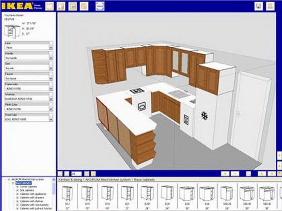 3d планировка кухни