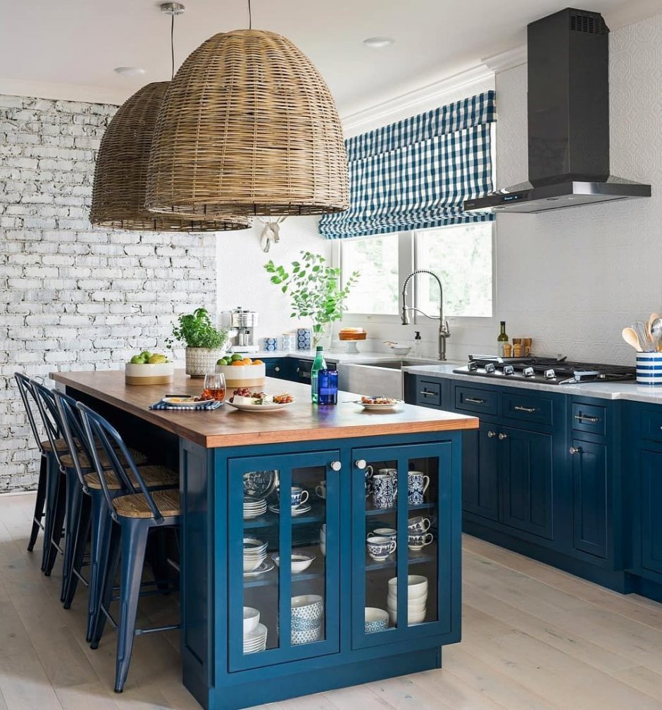 Кухня икеа синяя глянцевая