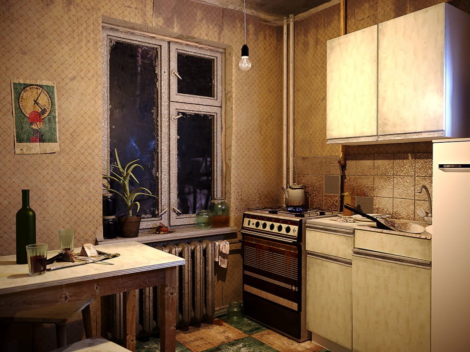 Кухня окно СССР