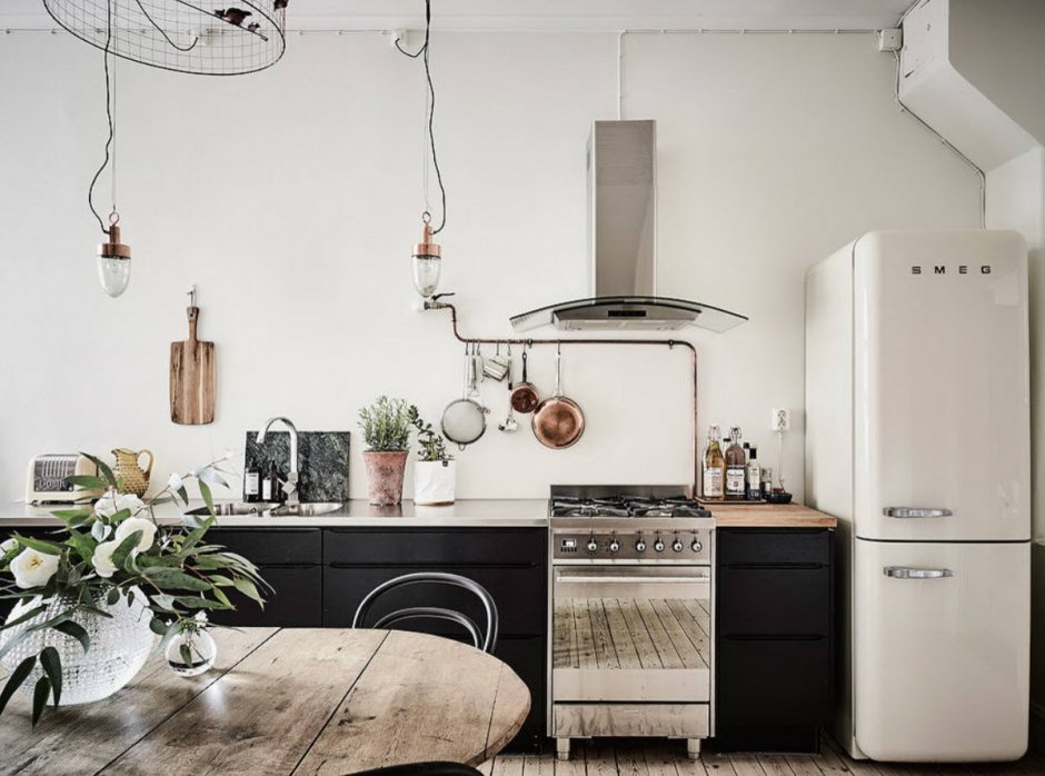 Кухни в скандинавском стиле без верха