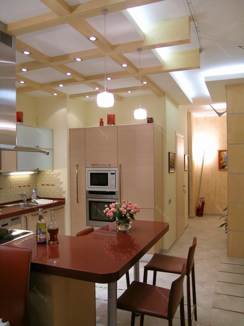 Потолок кухня прямоугольная