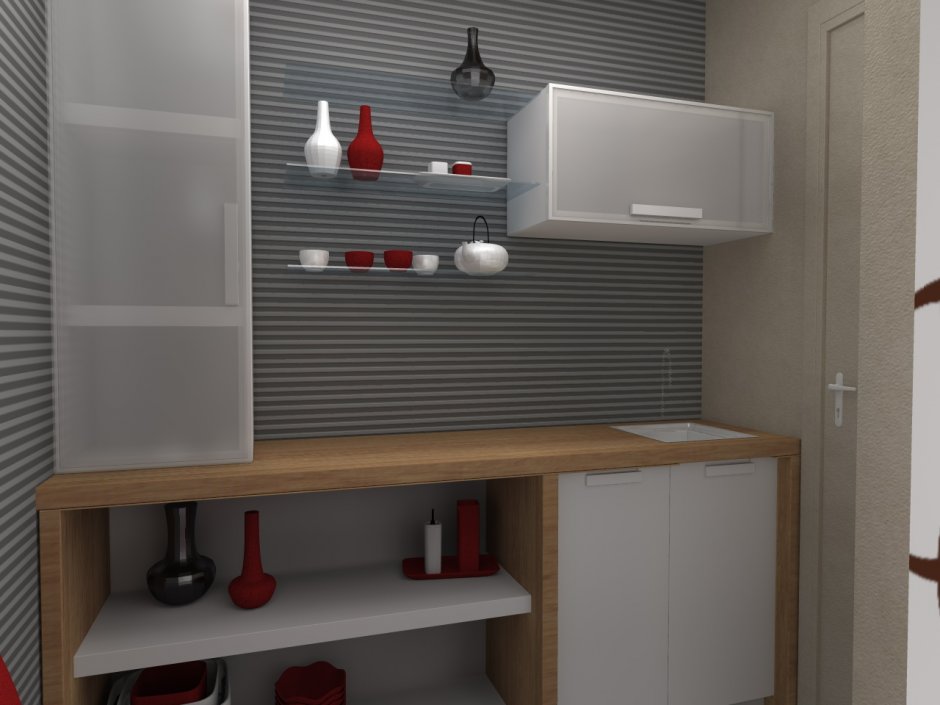 Дизайн проект мини кухни в кабинете