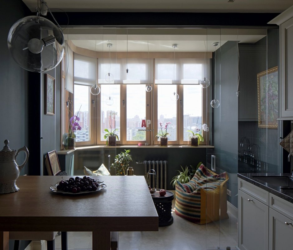 Объединение балкона с кухней