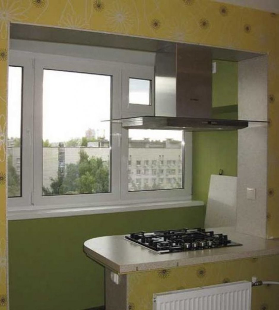 Объединение балкона с кухней