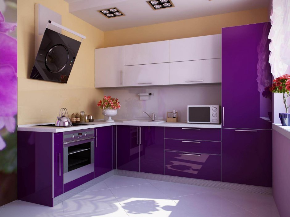 Кухонный гарнитур фиолетовый