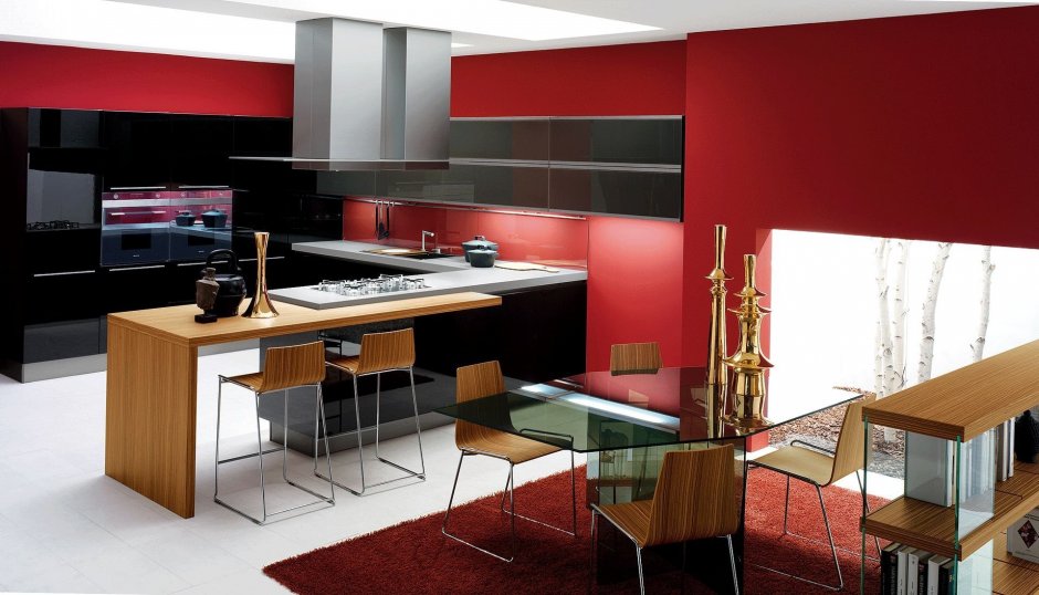 Кухня голубого цвета