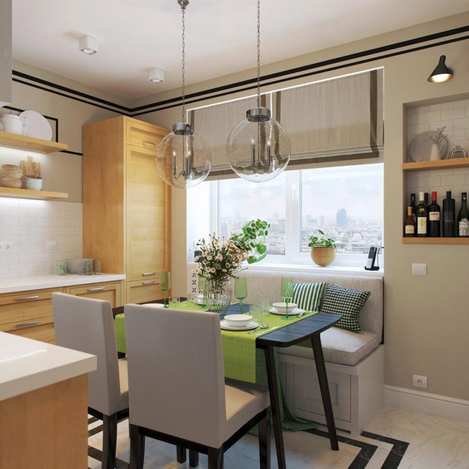 Интерьер кухни в панельном доме для трехкомнатной квартиры