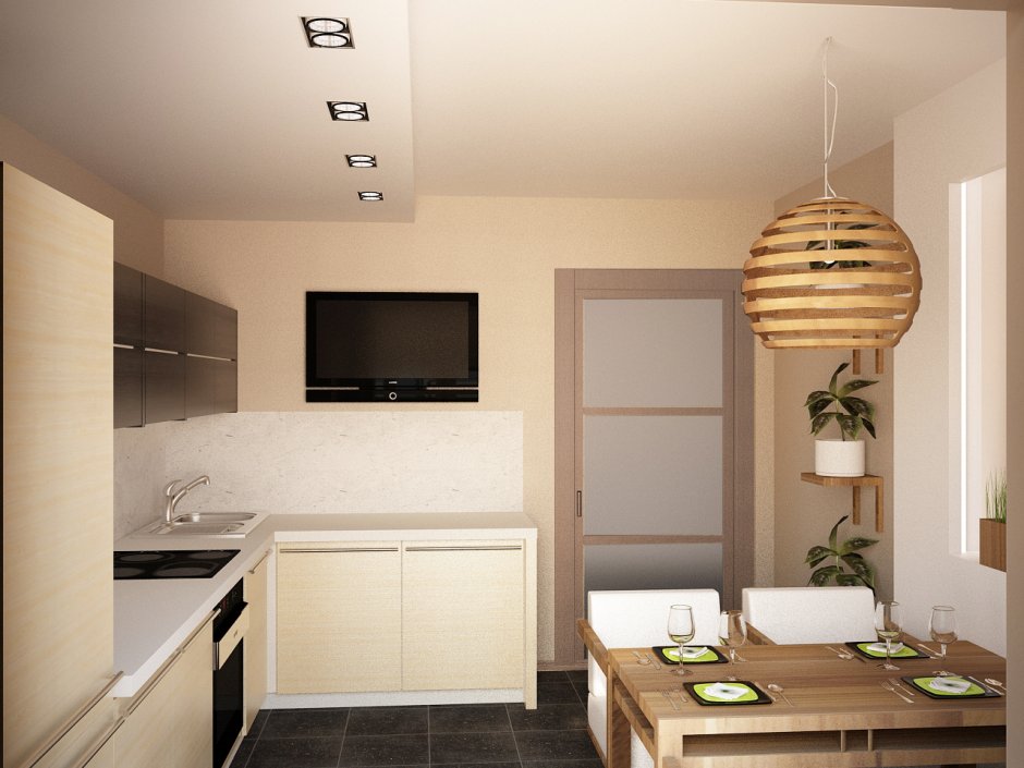 Дизайн кухни в двухкомнатной квартире панельного дома