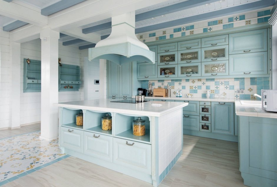 Кухня Прованс голубая кухня в стиле Прованс