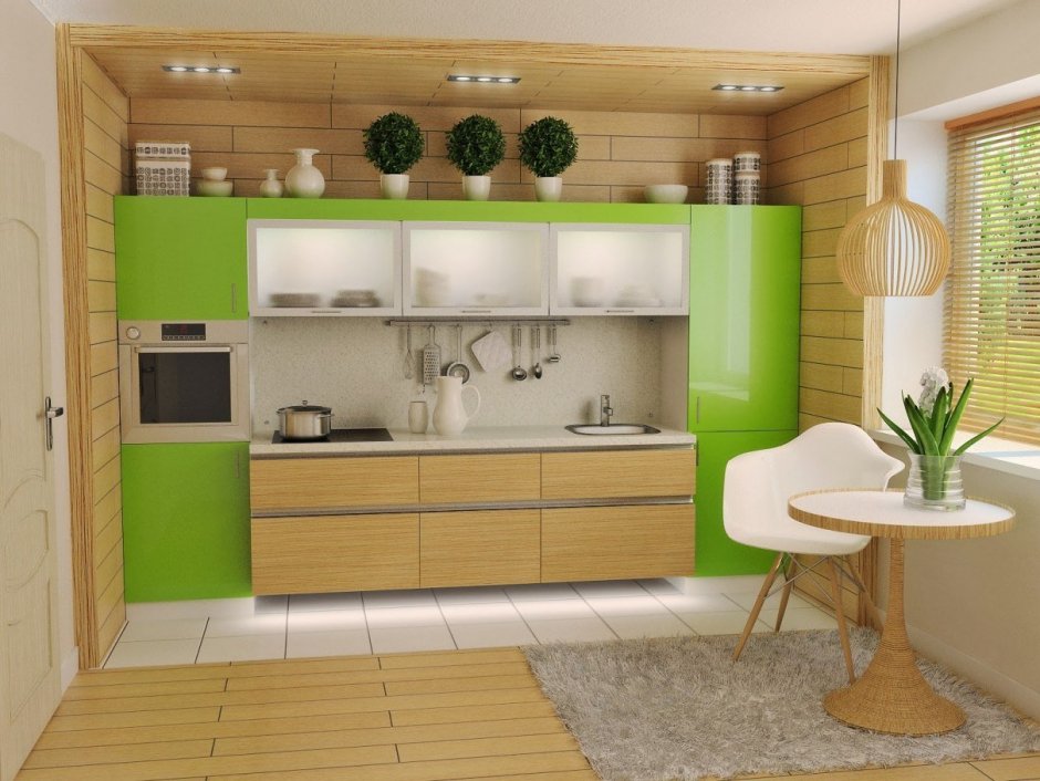 Современные кухни зеленого цвета