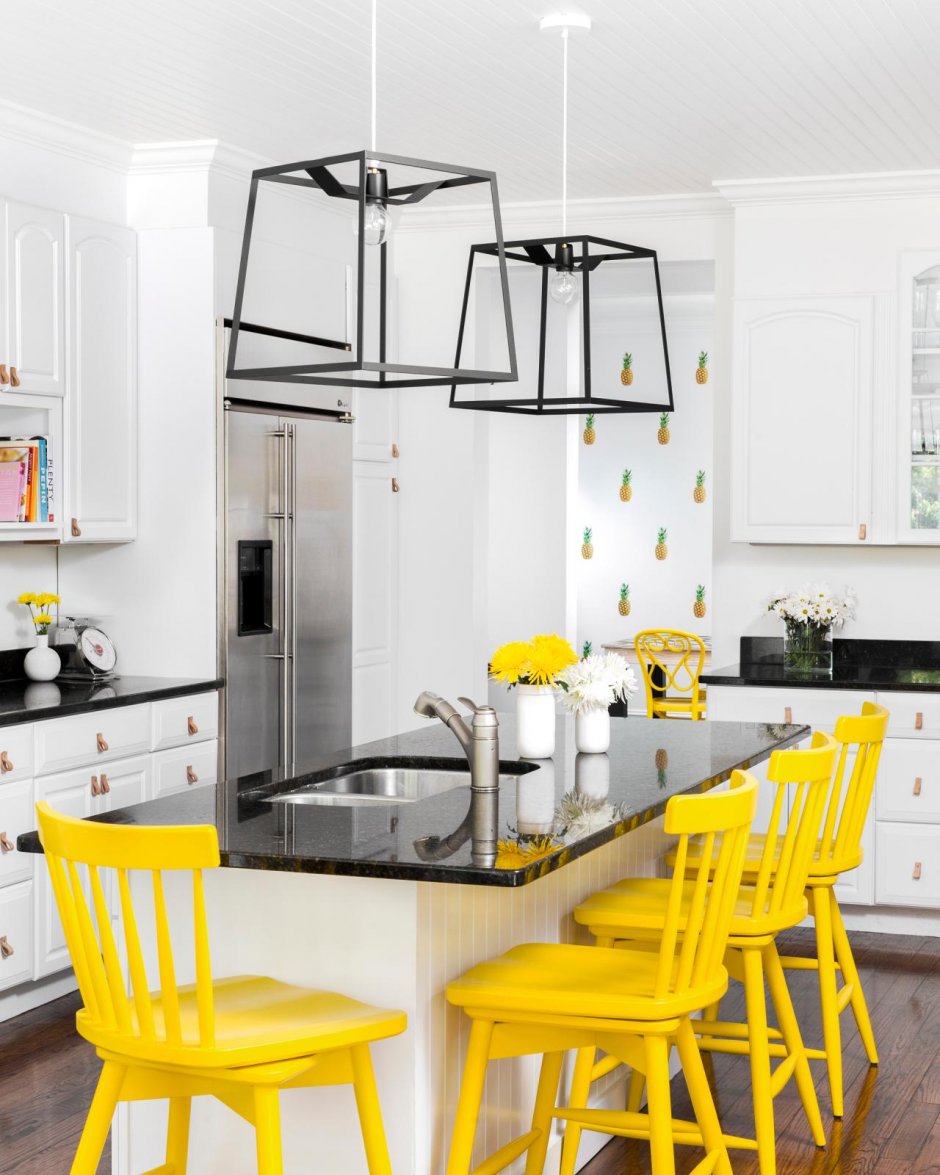Желтые стулья для кухни (62 фото)