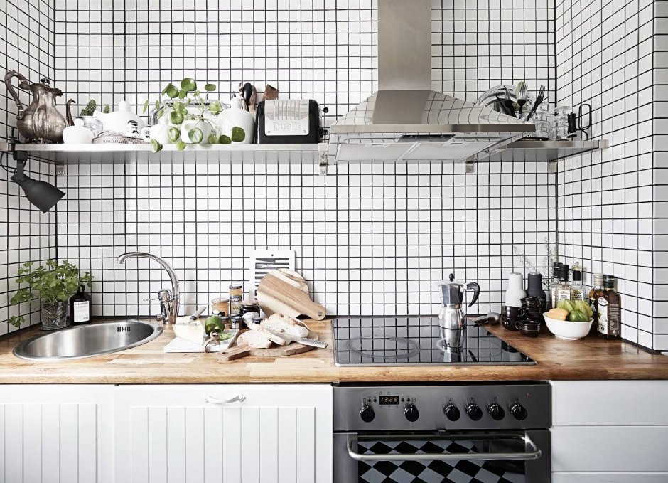 Кухня в скандинавском стиле бежевая