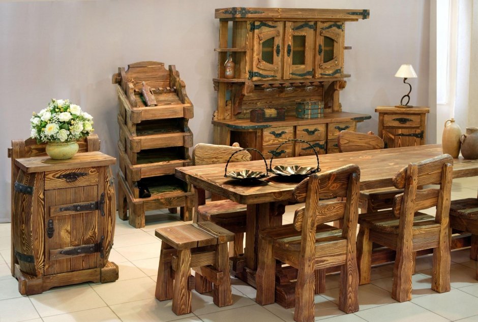 Деревянная состаренная мебель под старину