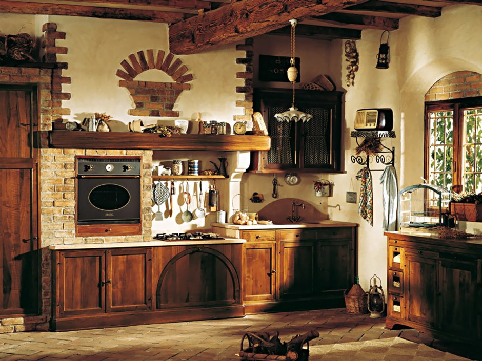 Декор кухни в деревенском стиле