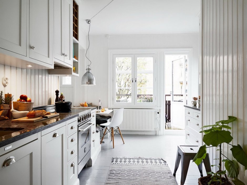Угловая кухня в скандинавском стиле (64 фото)