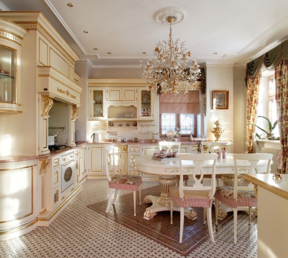 Кухня в стиле рококо фото интерьер